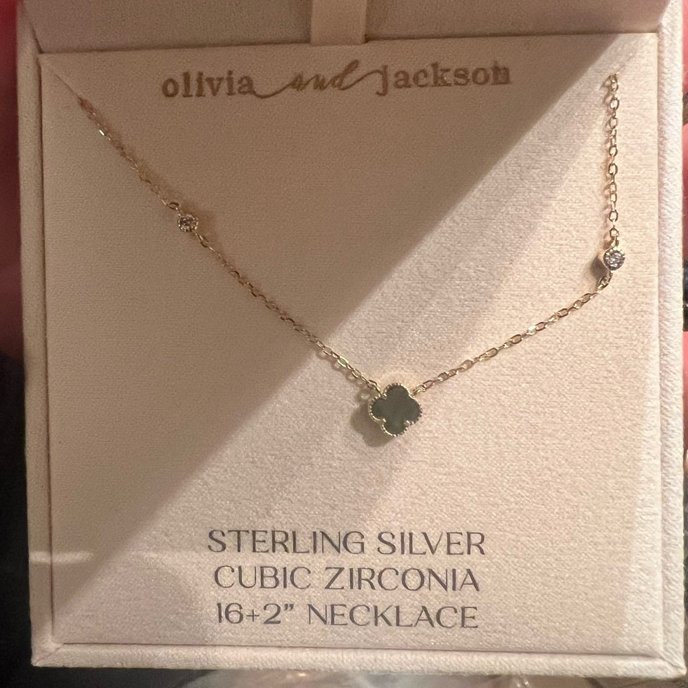 NIB Olivia and Jackson sterling silver cubic zirconia necklace